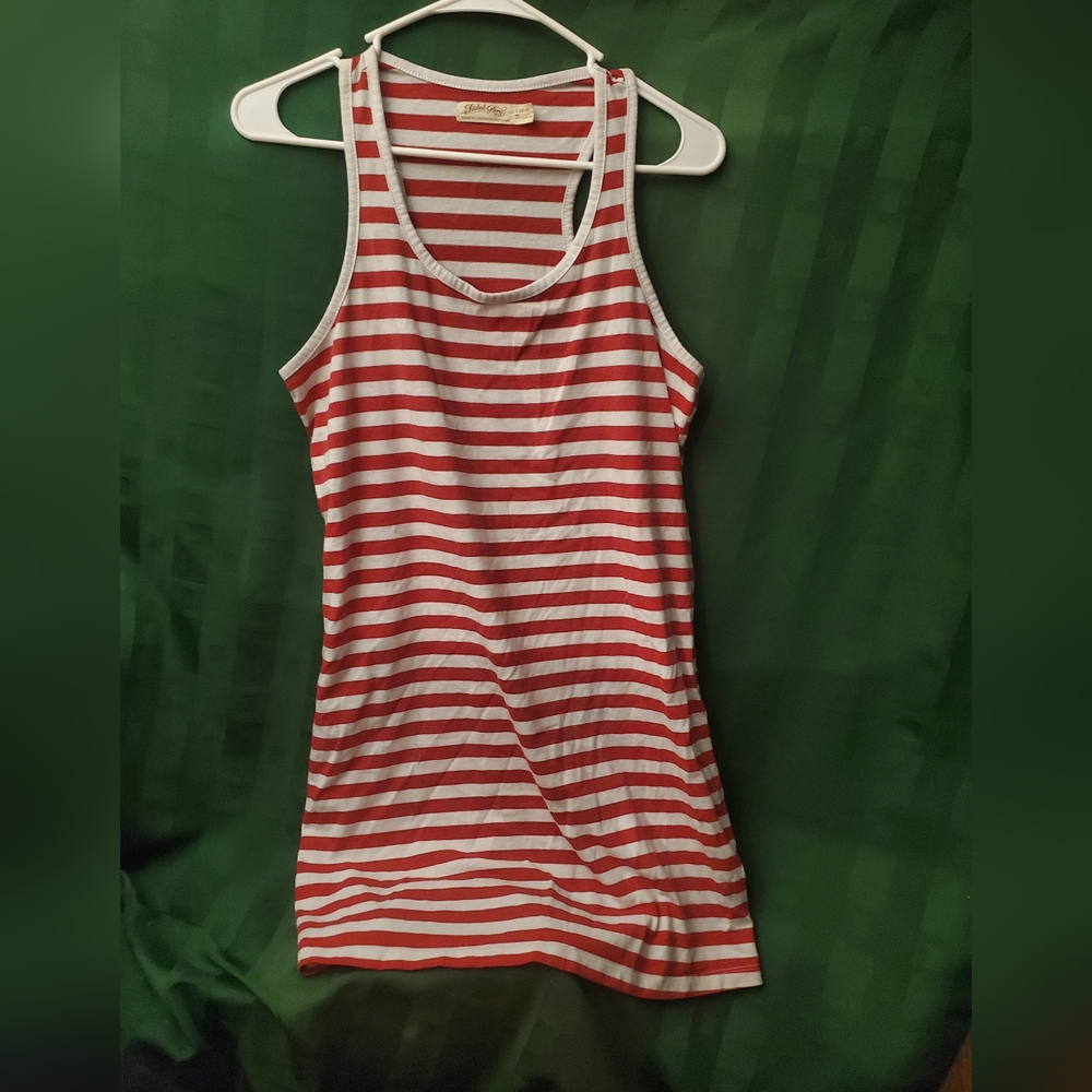 Red and White Striped Tank Top